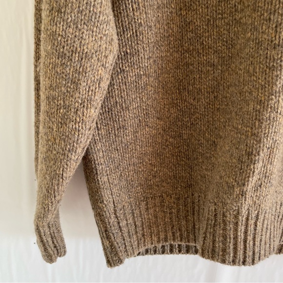 L.L. Bean Brown Lambs Wool Full Zipper Knit Sweater Men’s Size M Reg - Picture 9 of 10